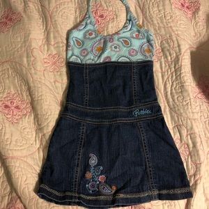 Jean zip up dress with fabrics on top!